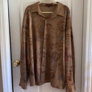 Creme de Silk men’s size 3X silk blend button down shirt